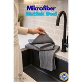 HOMELKA Mikrofiber Mutfak Temizlik Bezi 3 Adet 40x40 cm Süper Emici Mutfak Bezi Leke Tutmaz Koku Yapmaz İz Bırakmaz Profesyonel Temizlik Bezi Ankastre Cam Yüzey