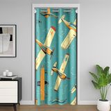 Homemissing 3D Uçak Kapı Perdesi Kapı Gizliliği için Uçak Baskı Bölücü Perde Kapağı Uçak Uçan Uçuş Hava Rotası %30 -% 50 Oda Karartma Perdesi 150x203 cm Yeşil Pencere Uygulamaları