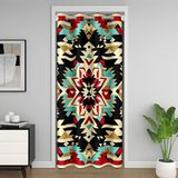 Homemissing Amerikan Yerli Kapı Perdesi Kapı Gizliliği için Batı Aztek Dolap Örtüsü Yatak Odası Oturma Odası Güneybatı Oda Bölücü Perde 132 x 203 cm Bohem Karartma Karartma Ev Dekoru