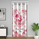 Homemissing Anneler Günü Kapı Perdesi Kapı Perdesi Gizlilik Karanfil Çiçekli Dolap Örtüsü Pembe Beyaz Çiçek Odası Bölücü Perde 132 x 213 cm Yatak Odası Oturma Odası Pencere Uygulamaları
