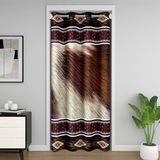 Homemissing Aztek Geometrik Desen Kapı Perdesi Kapı Pencere için 106x203 cm Batı Boho Isı Yalıtımlı Geçici Oda Bölücüler Güneybatı Tribal Tasarım Dolap Örtüsü Rustik Geometrik Yatak Odası