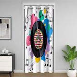 Homemissing Bağımsız Oda Bölücü Perde Örtüsü 106 x 203 cm Kayıt Kapı Perdesi Erkek Kız Çocuklar için Sesli Dolap Kapı Kapağı Perde Yatak Odası Oturma Odası Müzik Teması Renkli Pencere Uygulamaları