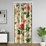 Homemissing Bahar Çiçeği Kapı Perdesi Gizlilik Çiçek Yatak Odası Oturma Odası için Gardırop Örtüsü Boho Çiçekli Oda Bölücü Perde 106 x 203 cm Kır Çiçeği Botanik Karartma Ev Dekorasyonu
