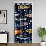 Homemissing Balıkçılık Kapı Perdesi Kapı Pencere için 132x203cm Pike Balık Isı Yalıtımlı Geçici Oda Bölücüler Kabin Dolap Kapağı Yatak Odası Oturma Odası Mikrofiber