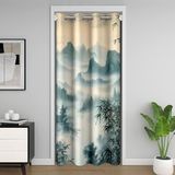 Homemissing Bambu baskı kapı perde gizlilik 86x203cm japon tarzı oda bölücü perde japon Ukiyoe dolap kapağı Hokusai desen pencere uygulamaları