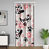 Homemissing Batı Kapı Perdesi Kapı Perdesi Kapı Gizliliği için Cowgirl Çiçekli Dolap Örtüsü Batı Kovboy Çizmeleri Oda Bölücü Perde 86x203 cm Vahşi Batı Kaktüs Çiçek Karartıcı Karartma Gri Pembe Ev