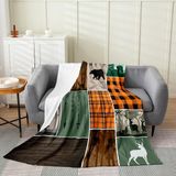 Homemissing Bear All Season Yatak Battaniyesi Vahşi Hayvan Peluş Battaniye Çocuklar Erkek Kız Çocuk Odası Dekoru Doğa Yaban Hayatı Ayı Flanel Polar Battaniye Çift Kişilik 152 x 200 cm Çiftlik Evi