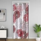 Homemissing Boho Çiçek Kapı Perdesi Kapı Pencere için 106 x 203 cm Dahlia Çiçek Termal Yalıtımlı Geçici Oda Bölücüler Çiftlik Evi Dolap Örtüsü Bordo Gri Yatak Odası Oturma Odası Mikrofiber