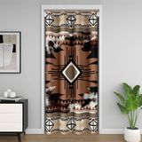Homemissing Boho Kapı Perdesi Kapı Perdesi Gizlilik İnek Kürk Baskılı Dolap Örtüsü Güneybatı Kızılderili Tasarım Oda Bölücü Perde 132x203 cm Batı Çiftliği Hayvan Derisi Karartma Ev Dekoru
