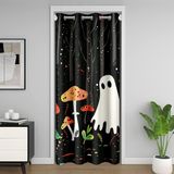 Homemissing Cadılar Bayramı Hayalet Kapı Perdesi Gizlilik 150 x 203 cm Mantar %30-%50 Oda Karartma Kapı Perdeleri Yetişkin Çocuklar için Sevimli Cadılar Bayramı Odası Bölücü Perde Cadılar Bayramı
