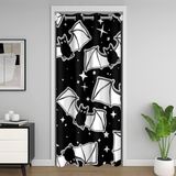 Homemissing Cadılar Bayramı Kapı Perdesi Gizlilik 106x203cm 1 Panel Siyah Yarasalar Hayvan Baskı Siluet %30 -%50 Oda Bölücü Perde Mutlu Tatil Sevimli Yıldız Baskı Lüks Dolap Örtüsü Siyah
