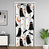 Homemissing Cadılar Bayramı Kapı Perdesi Kapı Perdesi 150 x 203 cm 1 Panel Çocuklar Sevimli Hayaletler %30 -%50 Oda Bölücü Perde Erkek Kız Gençler için Yarasalar Yatak Odası Oturma Odası için Dolap