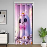 Homemissing Cadılar Bayramı Kapı Perdesi Kapı Perdesi 86 x 203 cm 1 Panel İlmek Sevimli Hayaletler %30 -%50 Oda Bölücü Perde Erkek Kız Çocuk Gençler için Botanik Çiçekli Dolap Örtüsü Yatak Odası