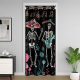 Homemissing Cadılar Bayramı Şeker Kafatası Kapı Perdesi Gizlilik 132x203 cm Komik İskelet %30 -%50 Oda Karartma Kapı Perdeleri Gitar Odası Bölücü Perde Mantar Botanik Pencere Uygulamaları