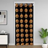 Homemissing Cadılar Bayramı Temalı Kapı Perdesi Gizlilik 1 Panel, 106 x 203 cm Çocuklar Sevimli Sevimli Balkabağı Klozet Örtüsü Erkek Kız Çizgi Film Kawaii Siyah Turuncu %30 -%50 Karartma Odası Bölücü