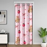 Homemissing Capybara Kapı Kapısı Gizlilik Sevimli Pembe Fiyonklu Klozet Kapağı Yumuşak Çiçek Dokusu Oda Bölücü 132x213cm Açık Pembe Yatak Odası Oturma Odası Suluboya Hayvan Dokusu Pencere Uygulamaları