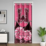 Homemissing Cheering Team Kapı Perdesi Kapı Penceresi için 132 x 203 cm İlk Harf W Isı Yalıtımlı Geçici Oda Bölücüler Jimnastik Dolap Örtüsü Parıltılı Yıldızlar Pembe Oturma Odası Mikrofiber