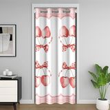 Homemissing Çocuk Kırmızı Fiyonklu Dolap Kılıfı 132x203 cm 1 Panel, Sevimli Karikatür Kiraz Odası Bölücü Perde Sevimli Fiyonklu Kapı Perdesi Kapı Gizliliği için Sevimli Fiyonklu Kapı Perdesi Erkek Kız