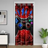 Homemissing Çocuk Oyun Klozet Kapağı 106x203 cm 1 Panel Kırmızı ve Siyah Oyun Konsolu Oda Bölücü Perde Erkek Kız Gençler için Oyun Kapısı Perdesi Kapı Geçidi Gizlilik Yatak Odası Oturma Odası