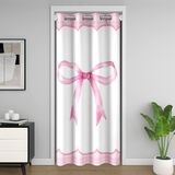 Homemissing Çocuk Pembe Fiyonklu Dolap Örtüsü 150 x 203 cm 1 Panel, Sevimli Koket Fiyonklu Düğüm Kapı Perdesi Kapı Perdesi Kapı Gizliliği için Sevimli Fiyonklu Oda Bölücü Perde Erkek Kız Çocuk