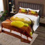 Homemissing Çocuk tenis topu kapitone yatak örtüsü 3D tenis raketi kapitone kapak erkek kız kadın erkek spor yatak seti 3D top örtü seti kral boyutu