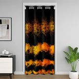 Homemissing Çocuklar Kapı Perdesi Kapı Perdesi 150x203cm Soyut Alev Dolap Kapı Örtüsü Perde Dekoru Modern Oda Bölücü Perde Örtüsü Yıldırım Temalı Turuncu ve Siyah Pencere Uygulamaları