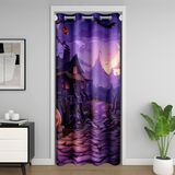 Homemissing Çocuklar Mutlu Cadılar Bayramı %30 -%50 Oda Karartma Kapı Perdeleri Seti Mor Siyah Cadılar Bayramı Kapı Perdesi Gizlilik 132 cm x 213 cm Erkek Kız Kabak Fener Hayalet Oda Bölücü Perde