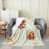 Homemissing Çocuklar Sevimli Ayı Flanel Polar Battaniye 100 x 125 cm Karikatür Tavşan Tavşan Peluş Battaniye Erkek Kız Çocuklar için Kawaii Tilki Papatya Çiçek Çiçekli Bulanık Battaniye Çiftlik Evi