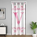 Homemissing Coquette Kapı Perdesi Kapı Halkalı Gizlilik Güzel Pembe Yay Yatak Odası Oturma Odası Bölücü Perde, 132 x 213 cm, Karartma Opak