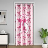 Homemissing Coquette Pembe Fiyonklu Kapı Perdesi Giriş Gizlilik için İlk Harf Yay S Dolap Örtüsü Prenses Monogramlı Oda Bölücü Perde 86 x 203 cm Yatak Odası Oturma Odası Pencere Uygulamaları