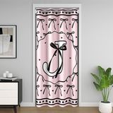 Homemissing Coquette Pembe Ilmek Kapı Perdesi Kapı Pencere için 106x213cm İlk Harf Yay J Isı Yalıtımlı Geçici Oda Bölücüler Prenses Monogramlı Dolap Kapağı Oturma Odası Mikrofiber