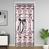 Homemissing Coquette Siyah Pembe Kurdele Kapı Perdesi Kapı Açma Gizlilik İlk Harf Yay E Yatak Odası Oturma Odası için Gardırop Örtüsü Prenses Oda Bölücü Perde 106 x 213 cm Karartma