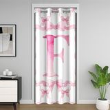 Homemissing Coquette yay kapı perdesi kapı pencere için 132x203cm sevimli pembe ilmek termal yalıtımlı geçici oda bölücüler ilk harf F dolap kapağı yatak odası oturma odası mikrofiber