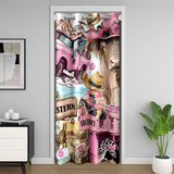 Homemissing Cowgirl kapı perde kapı kapı gizlilik 86x203 cm çocuklar vahşi batı dolap kapağı yayla sığır odası bölücü perde mikrofiber