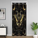 Homemissing Death Moth %30-50 Oda Karartma Perdesi 106 x 203 cm Güneş ve Ay Kapı Perdesi Çocuklar için Gizlilik için Boho Güve Oda Bölücü Perde Örtüsü Gotik Sarı Pencere Uygulamaları