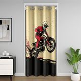 Homemissing Dirt Bike Kapı Perdesi Kapı Perdesi Gizlilik Motokros Binici Dolap Örtüsü Yatak Odası Oturma Odası Motosiklet Odası Bölücü Perde 132x203 cm Ekstrem Sporlar Karartma Yarış Temalı