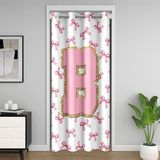 Homemissing Dreamy Bows Kapı Perdesi Kapı Pencere için 150x203 cm Pembe İlmek Isı Yalıtımlı Geçici Oda Bölücüler Sevimli İlk Harf B Klozet Kapağı Girly Prenses Oturma Odası Mikrofiber