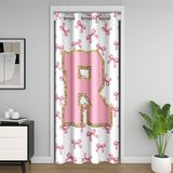 Homemissing Dreamy Bows Kapı Perdesi Kapı Perdesi Gizlilik Pembe Fiyonklu Dolap Örtüsü Yatak Odası Oturma Odası için İlk Harf R Oda Bölücü Perde 150 x 203 cm Girly Prenses Karartma Karartma Ev Dekoru