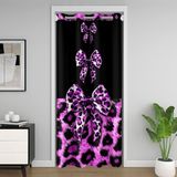 Homemissing Eflatun Leopar Fiyonklu Kapı Perdesi Kapı Perdesi Gizlilik Hayvan Baskılı Dolap Örtüsü Yatak Odası Oturma Odası Romantik Koket Tarzı Oda Bölücü Perde 86x203 cm Lüks Fiyonklu Karartma