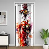 Homemissing Erkek Kız Japon Geyşa Oda Bölücü Perde 150 x 203 cm 1 Panel, Japon Tarzı Klozet Örtüsü %100 Pamuk Kapı Perdesi Kapı Gizliliği için Çocuk Gençler Yatak Odası Oturma Odası