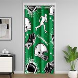 Homemissing Futbol Kapı Perdesi Kapı Perdesi 150 x 203 cm Çocuk Ragbi %30 -%50 Oda Karartma Erkek Kızlar için Koyu Yeşil Oda Bölücü Perde Örtüsü