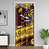 Homemissing Futbol Kapı Perdesi Kapı Perdesi 150x203 cm Sarı Kahverengi Rugby Sporları Isı Yalıtımlı Geçici Oda Bölücüler Futbol Şehir Dolap Örtüsü Yatak Odası Oturma Odası Mikrofiber