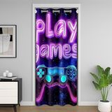 Homemissing Gamer %30 -%50 Karartma Perdesi 150 x 203 cm Oyun Kapı Perdeleri Gizlilik Oyun Odası Dekoru Oyun Kumandası Oda Bölücü Perde Oda Dekoru Oyun Hediyeleri Galaksi Pencere Uygulamaları