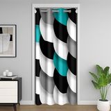 Homemissing Geometrik Soyut Dolap Örtüsü Cam Göbeği Siyah Beyaz 86x203 cm 1 Panel Kapı Perdesi Kapı Gizliliği Çocuklar Erkek Kız Çocuklar için Soyut Sanat Odası Bölücü Perde
