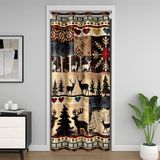 Homemissing Geyik Kapı Perdesi Kapı Penceresi için 132 x 213 cm Geyik Avcılık Isı Yalıtımlı Geçici Oda Bölücüler Rustik Kabin Ülke Dolap Örtüsü Güneybatı Oturma Odası Çiftlik Evi