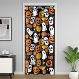 Homemissing Ghost Kapı Perdesi Kapı Perdesi Kapı Gizliliği Kabak Feneri %30 -%50 Oda Karartma Perdesi 86x203 cm Kız Çocuk Yatak Cadılar Bayramı Odası Bölücü Perde Örtüsü Kabak Turuncu Pencere