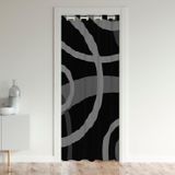 Homemissing Gri Çizgiler Dolap Kapı Örtüsü Yatak Odası için Perde Geometri Daire Çizgileri Kapı Perdesi Kapı Gizliliği için Soyut Sanat Odası Bölücü Perde Kapağı Siyah Gri Pencere Uygulamaları için