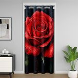 Homemissing Gül Odası Bölücü Perde Örtüsü 150 x 203 cm Kırmızı Çiçek %30 -%50 Oda Karartma Perdeleri Çocuklar Erkek Çocuklar için Sevgililer Günü Romantik Çiçekli Kapı Perdesi Gizlilik için Kırmızı
