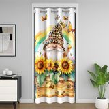 Homemissing Güz Kapı Perdesi Gizlilik için 86x203 cm Gnome Bölücü Perde Örtüsü Oda Sonbahar Ayçiçeği Renkli Yapraklar Gökkuşağı Kelebek %30 -%50 Oda Karartma Perdesi Sarı Pencere Uygulamaları