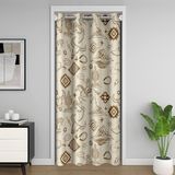 Homemissing Haki Western Aztek Klozet Örtüsü 150x203 cm Vahşi Batı Kovboy Odası Bölücü Perde Örtüsü At Boğası Kafatası Rustik Çiftlik Evi Kabile Kapı Perdesi Kapı Gizliliği için %30-%50 Karartma